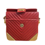 Chanel Red Quilted Leather Rock The Corner Minaudiere Shoulder Bag 2018