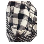 Chanel Bicolor Leather Trim Gingham Canvas Coco Mark Handbag 2010