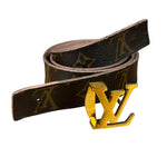 Louis Vuitton Peach/Monogram LV Initiales 30MM Reversible Belt