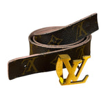 Louis Vuitton Peach/Monogram LV Initiales 30MM Reversible Belt