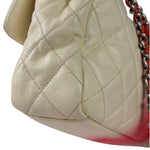 Chanel Quilted Caviar Ivory/Pink Ombre Jumbo Flap 2013