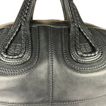 Givenchy Vintage Black Leather Nightinagale Braided Handles Hobo Bag