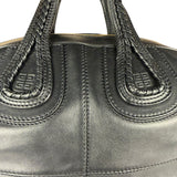 Givenchy Vintage Black Leather Nightinagale Braided Handles Hobo Bag