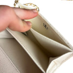 Chanel Classic Flap Card Holder on Chain Quilted Caviar Black