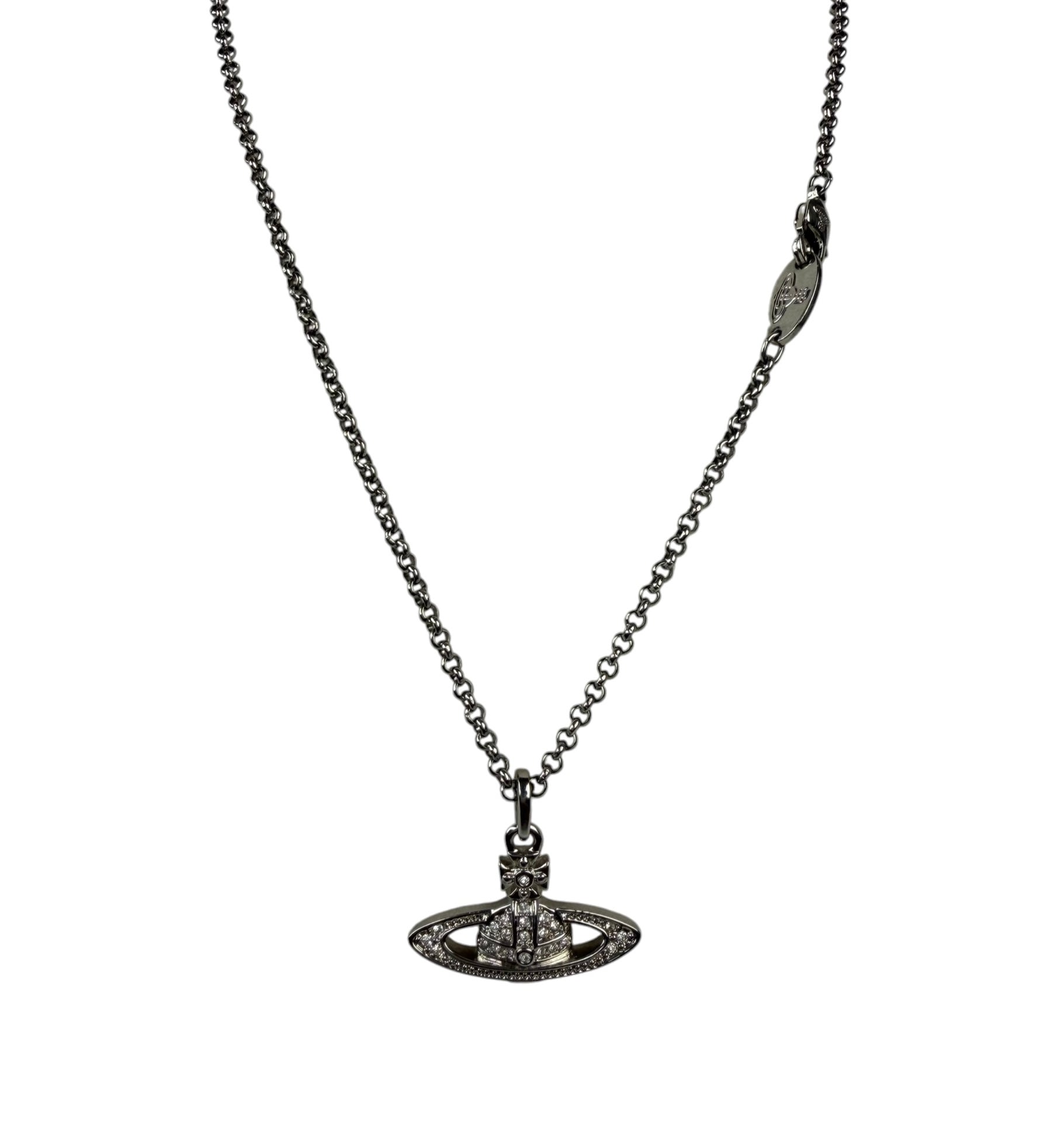Vivienne Westwood Silver Toned Bas Relief Pendant Necklace