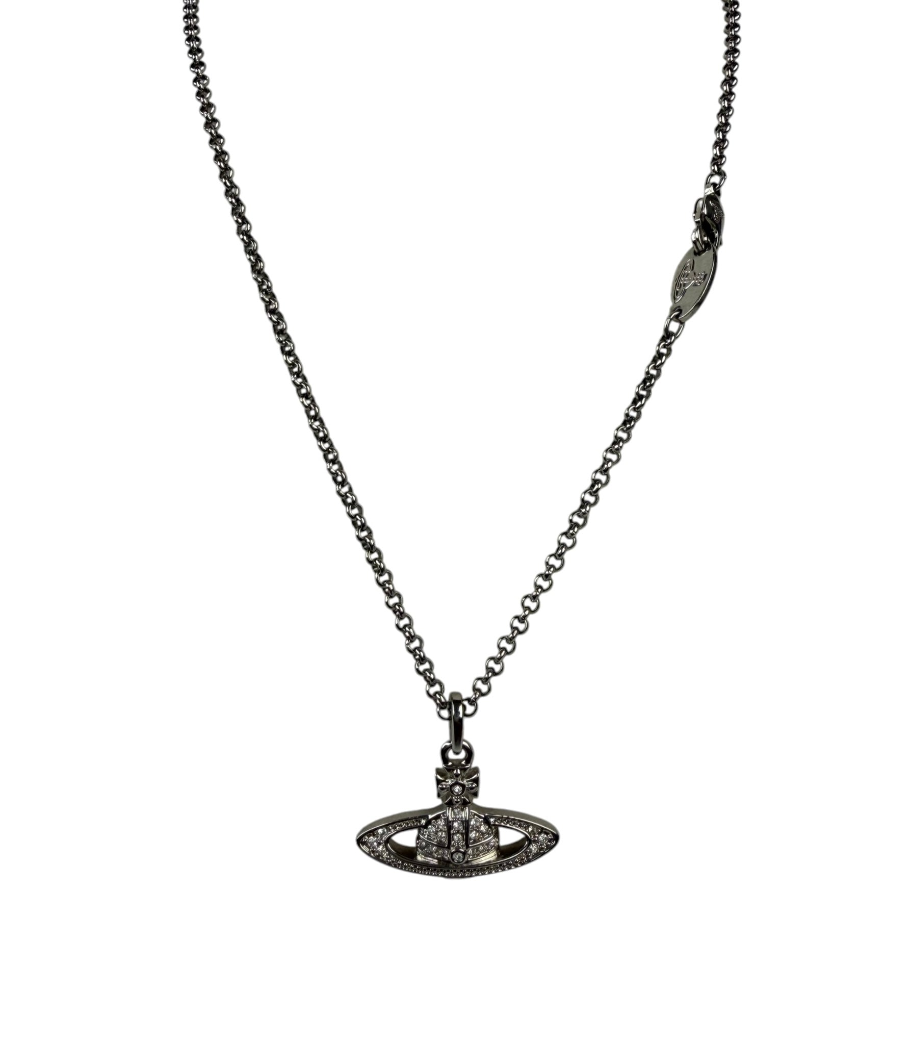 Vivienne Westwood Silver Toned Bas Relief Pendant Necklace