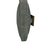 Fendi Denim/Snakeskin Trim Mini Baguette