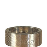 Gucci Silver Wide Flat Subtle Brushed Ring