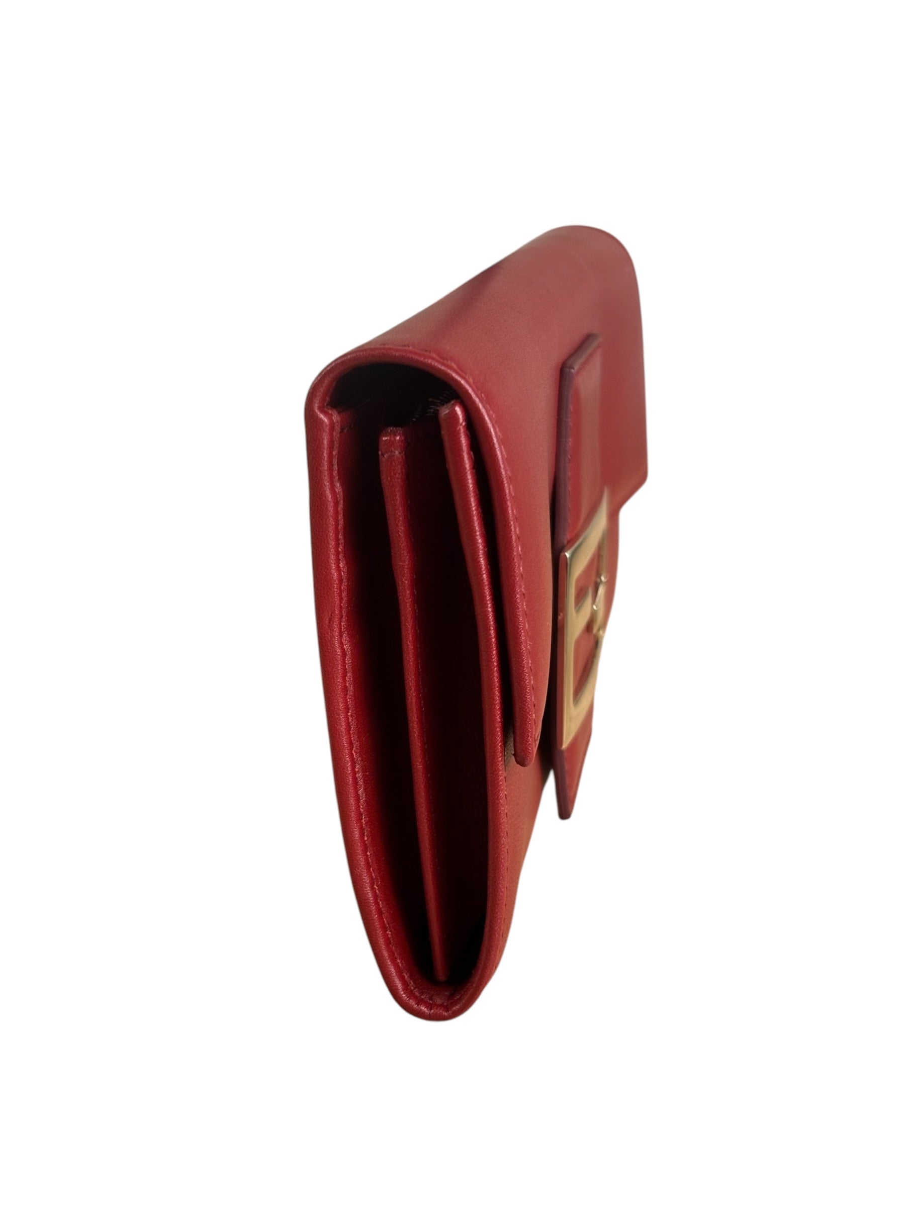 Fendi Red Leather Long Wallet