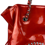 Chanel Red Patent CC Crystal Bon Bon Chain Tote
