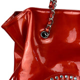 Chanel Red Patent CC Crystal Bon Bon Chain Tote
