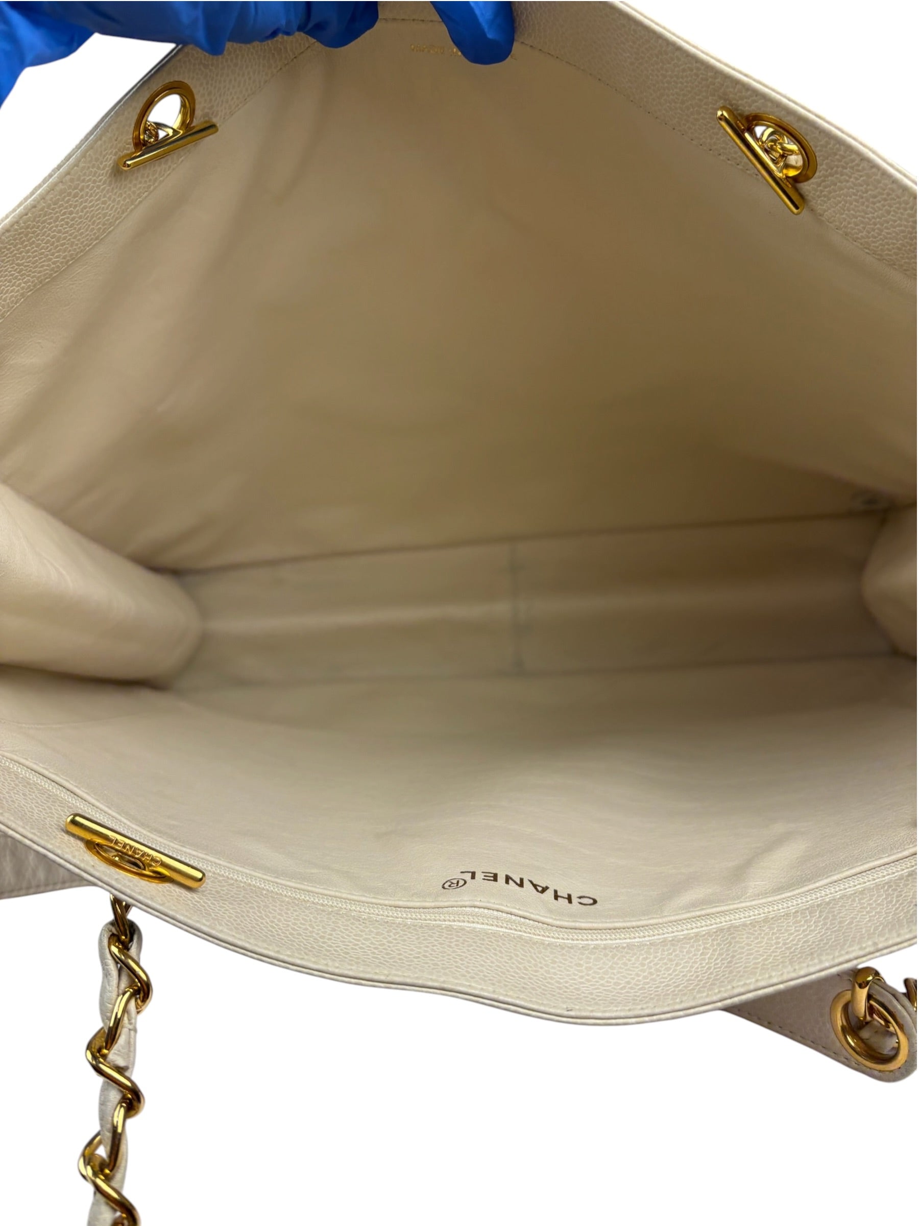 Chanel Vintage Beige Leather Timeless Tote 1996