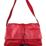 Burberry Red Leather Haymarket Check Shoulder Bag