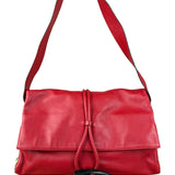 Burberry Red Leather Haymarket Check Shoulder Bag
