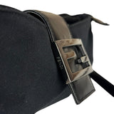 Fendi Black Nylon Mamma Baguette Shoulder Bag