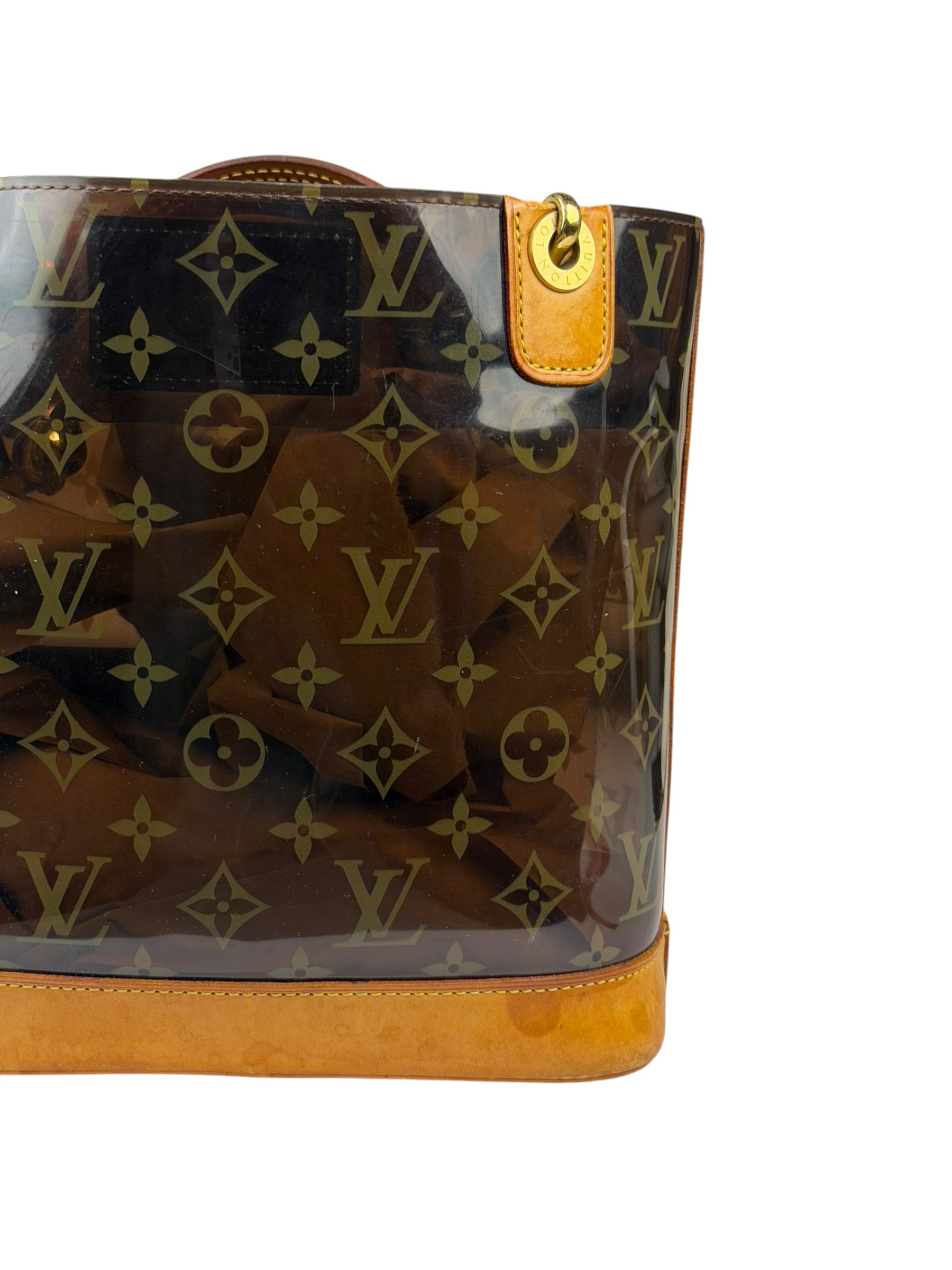 Louis Vuitton Black Vinyl/Leather Trim Cabas Ambre Tote PM