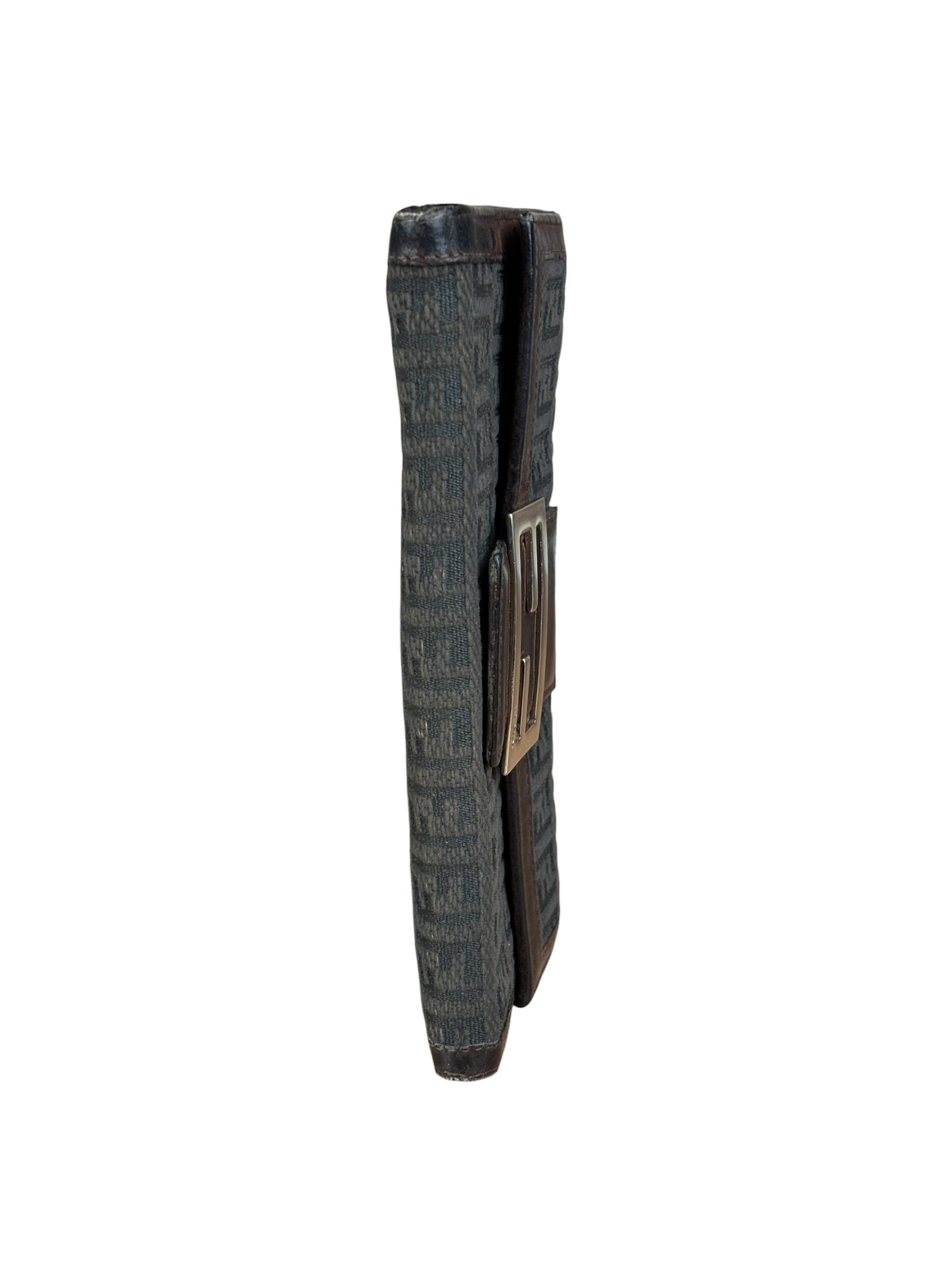 Fendi Vintage Leather Trim FF Zucca Long Wallet