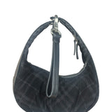 Burberry Black Tonal Check Maskell Hobo Bag