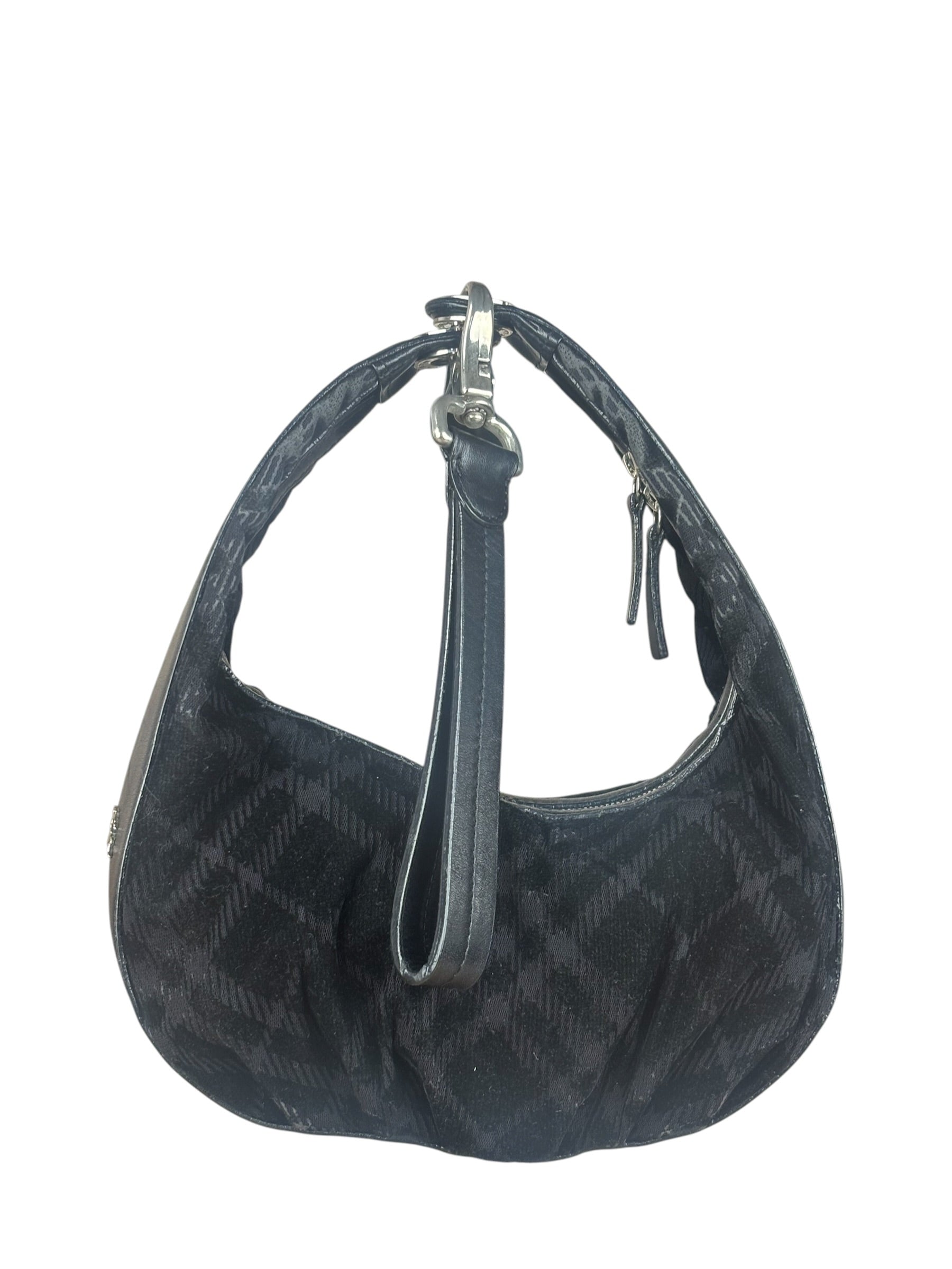 Burberry Black Tonal Check Maskell Hobo Bag