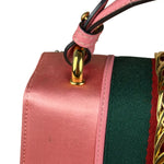 Gucci Sylvie Pink Mini Satin Embellished 2Way Handbag
