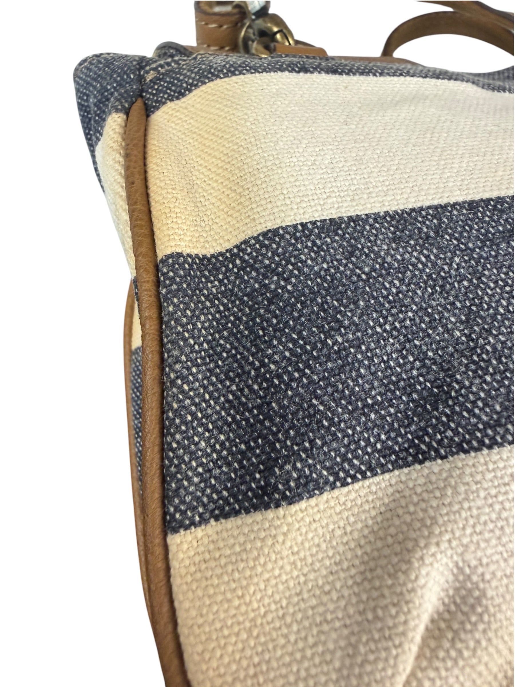 Burberrry Multicolor Leather Trim Striped Crossbody Bag