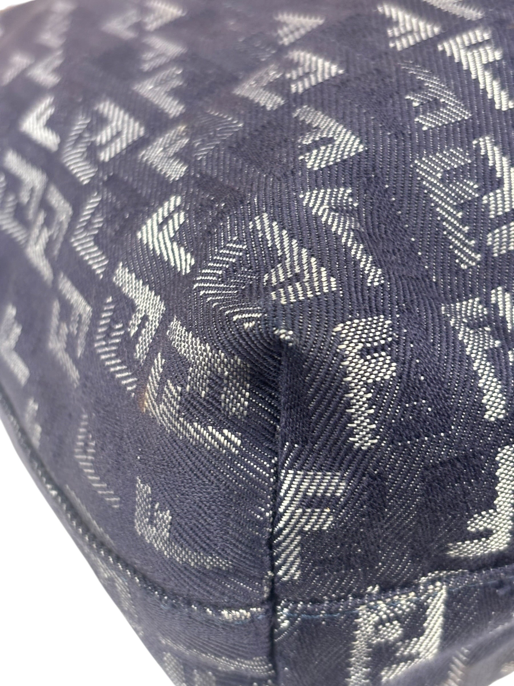Fendi Purple Denim Roll Zucchino Tote