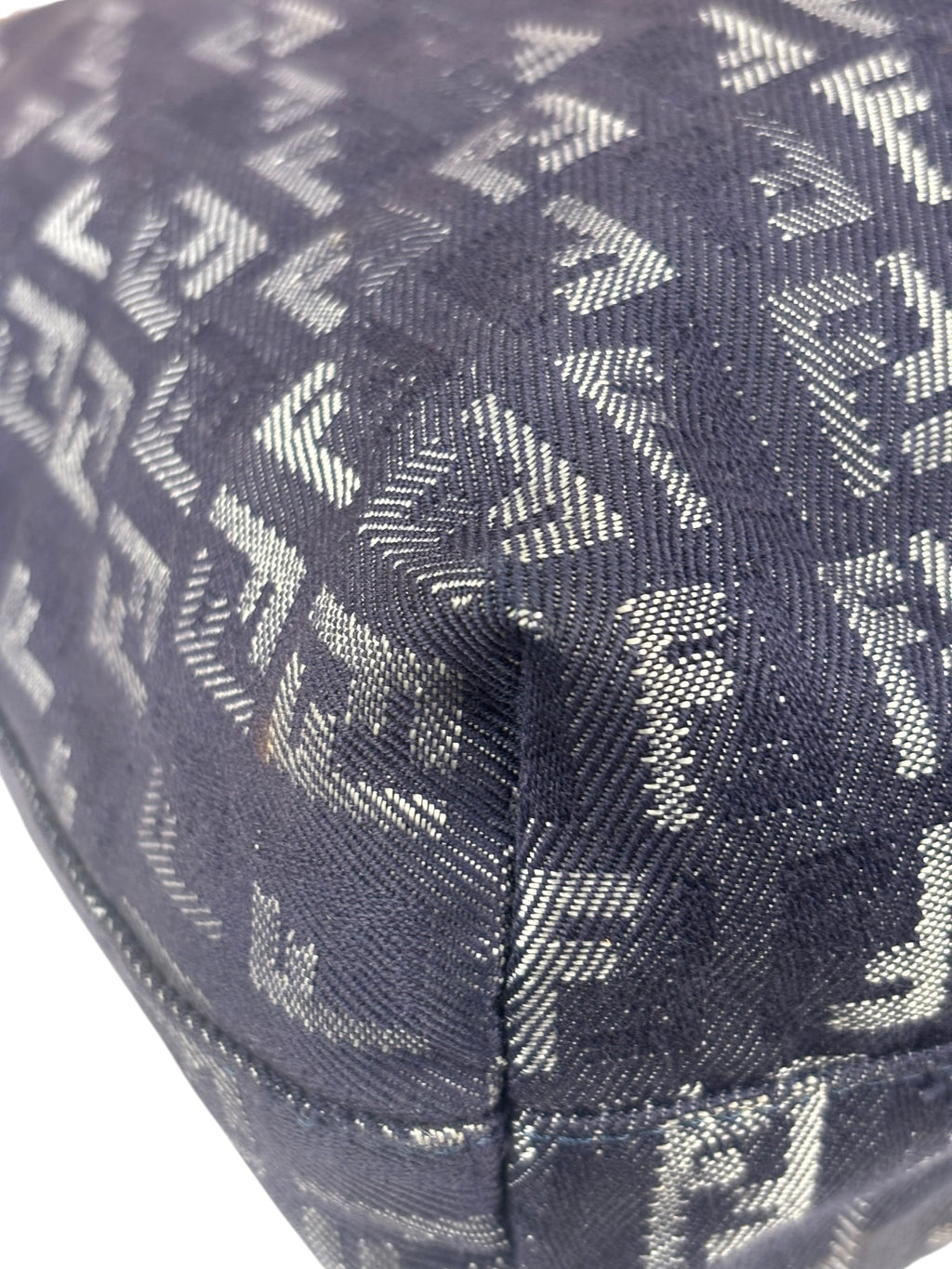 Fendi Vintage Purple Denim Roll Zucchino Tote