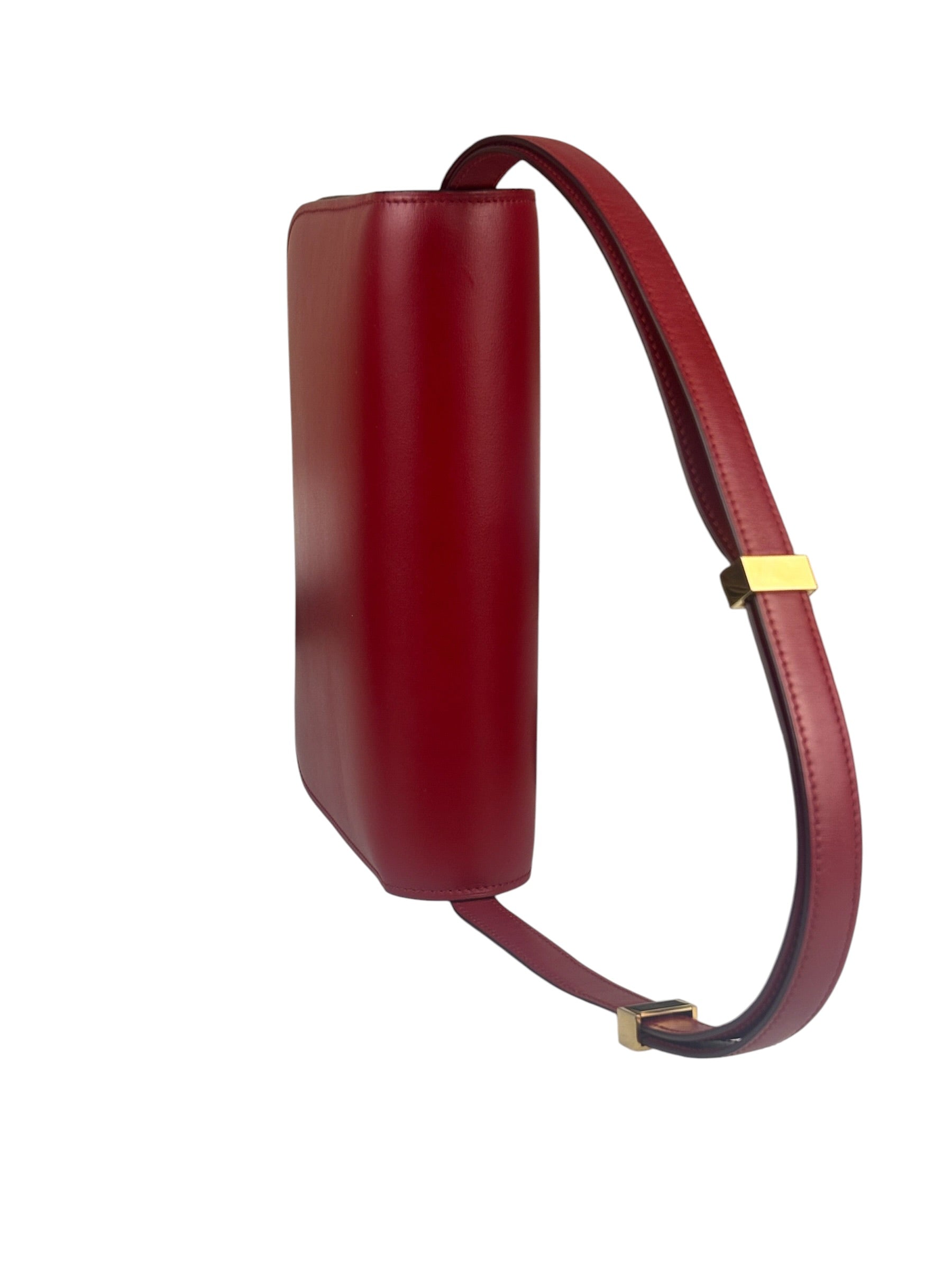 Celine Red Leather Box Crossbody Bag