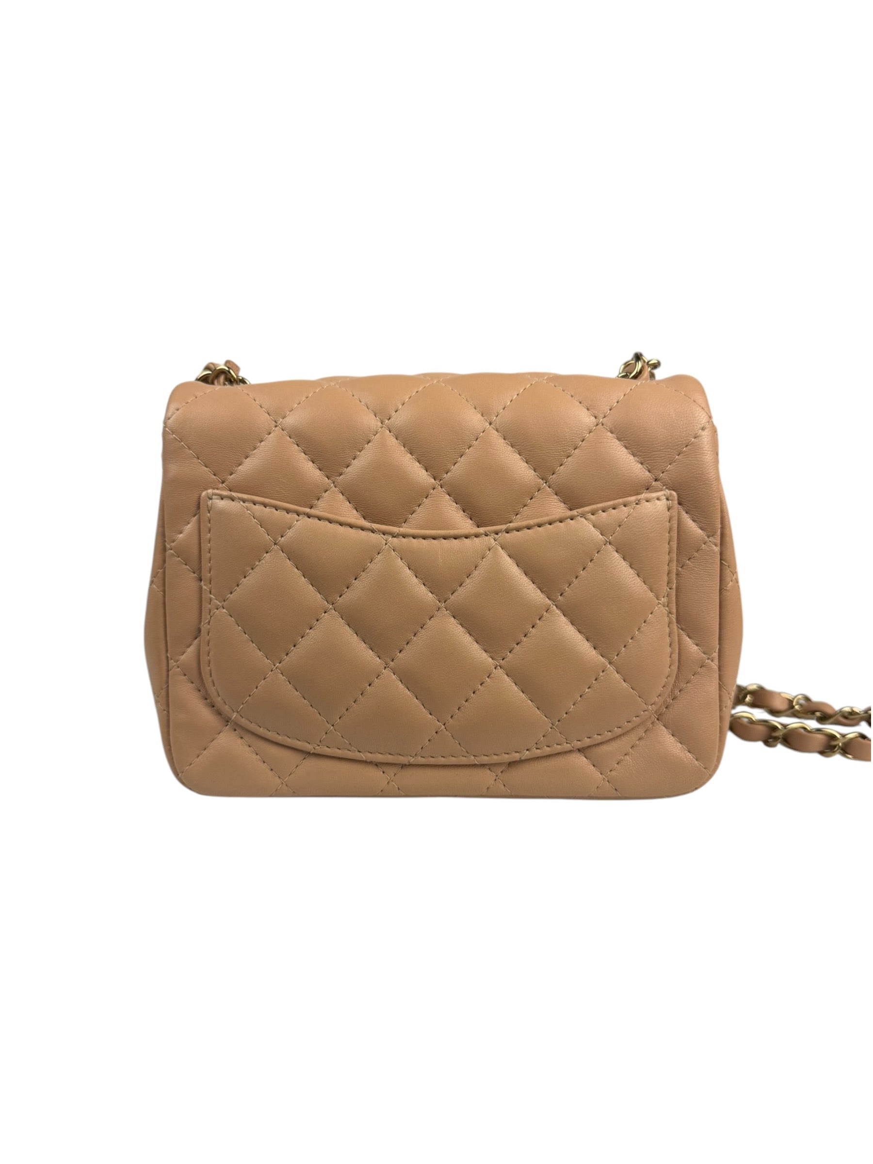 Chanel Beige Quilted Lambskin Mini Flap Bag 2023