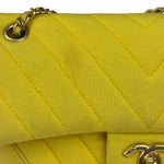 Chanel Yellow Chevron Flap Chain Shoulder Bag 2015