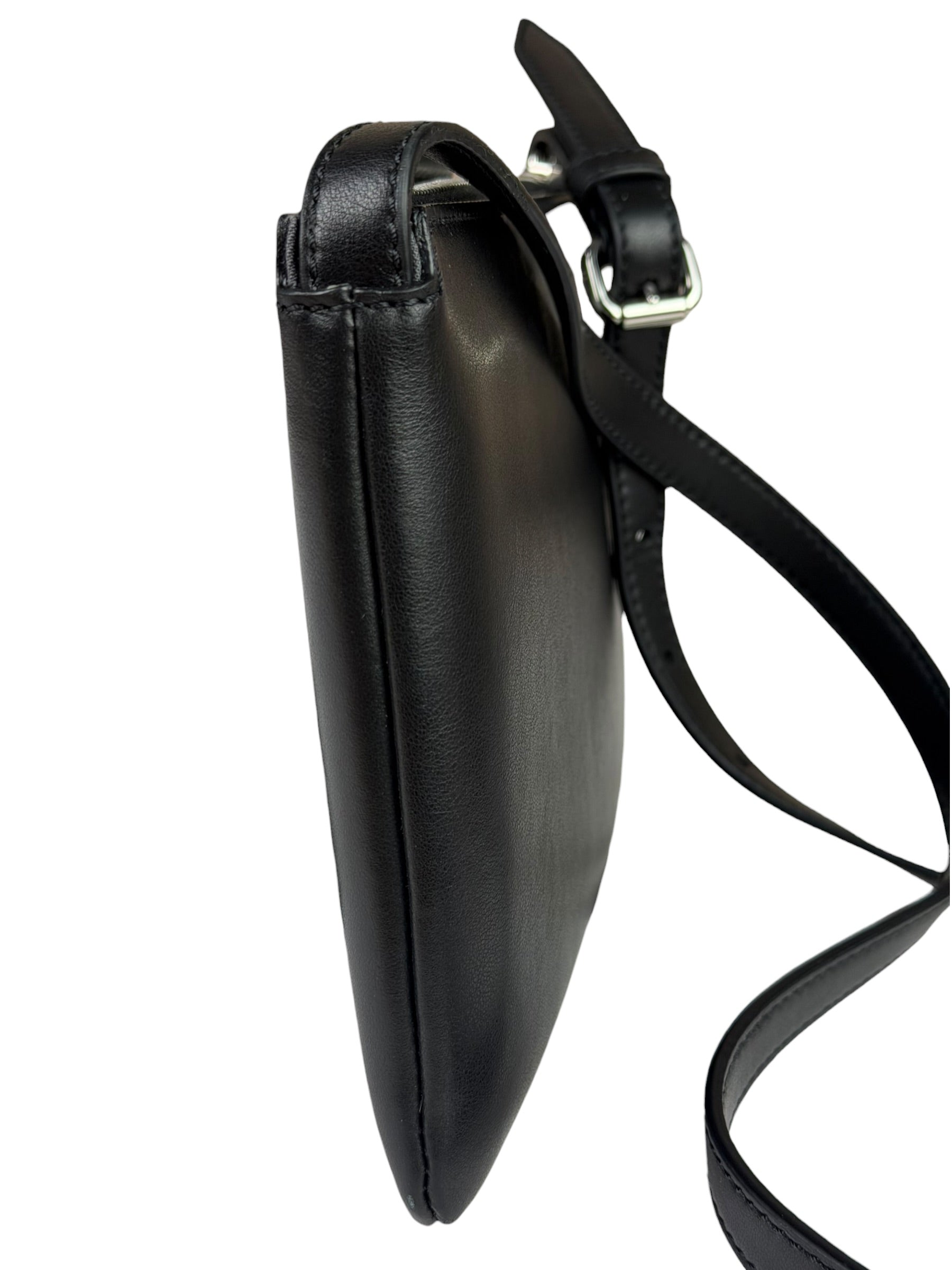 Fendi Roma Black Calf Leather Pochette Crossbody