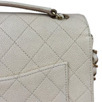 Chanel Ivory Caviar Quilted Coco Cuba Chain Top Handle Bag 2018