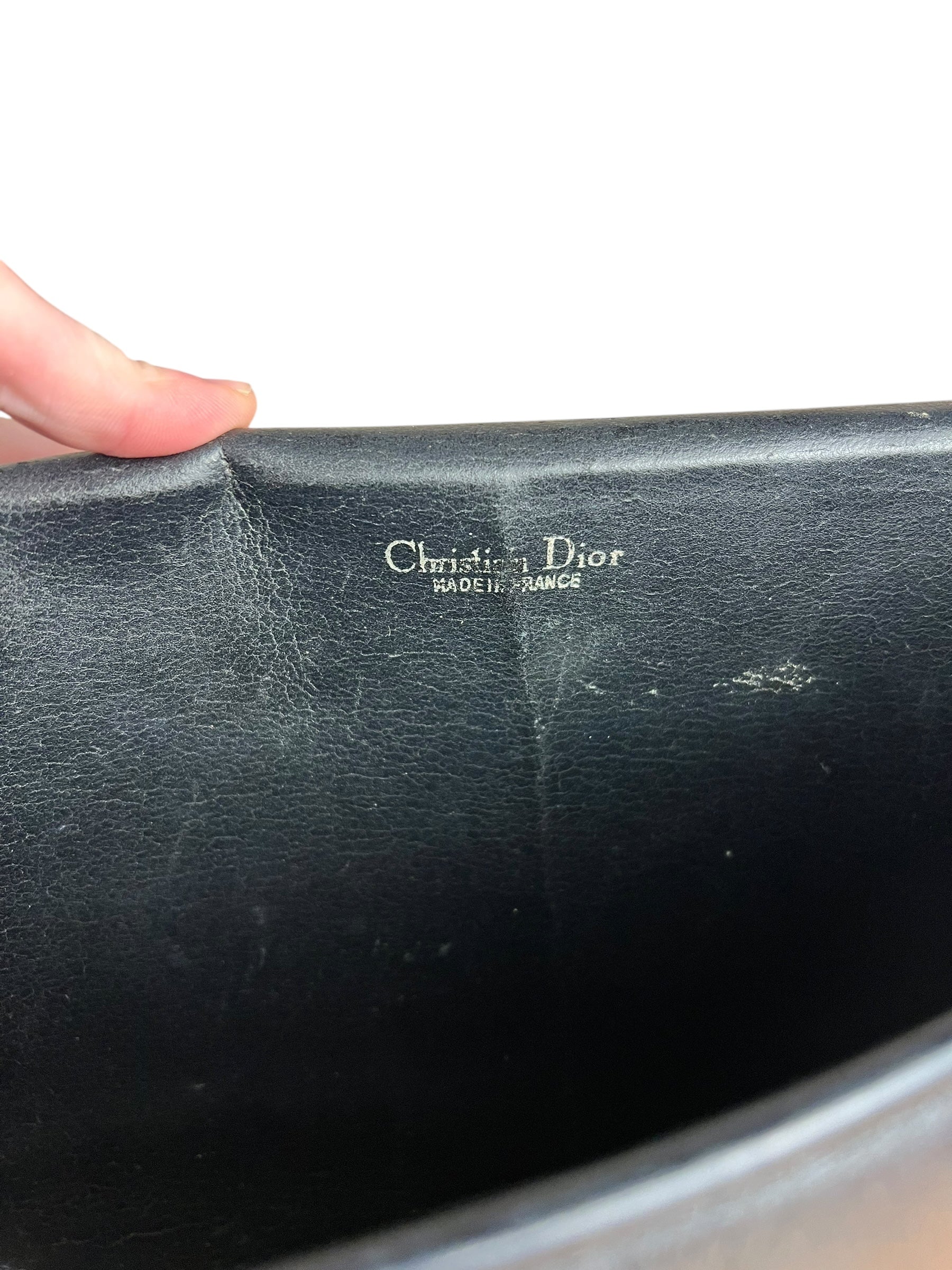 Dior Black Leather Vintage Flap Shoulder Bag