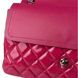 Chanel Hot Pink Large Patent Leather Double Flap Shoulder Bag 2014