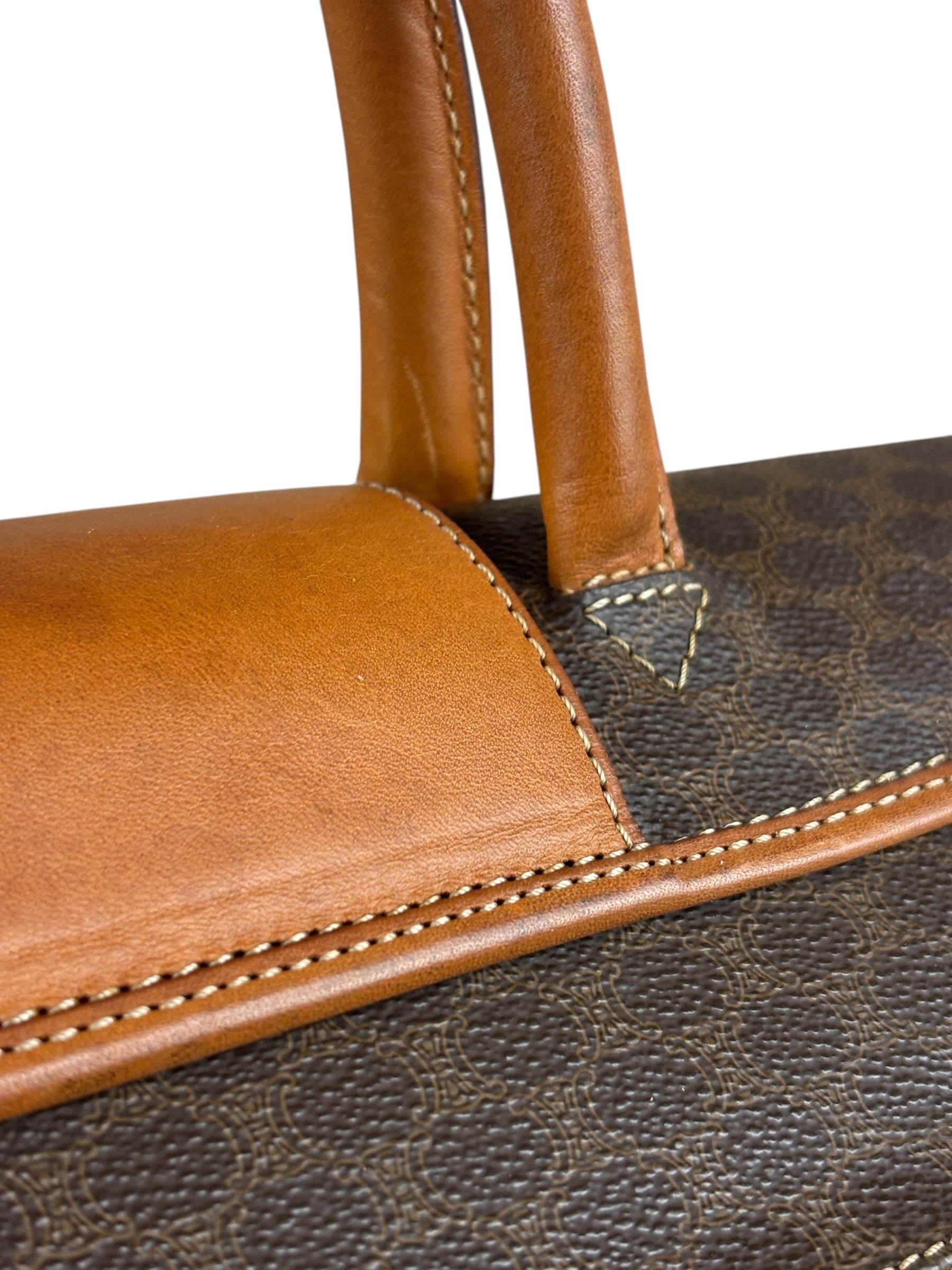 Celine Vintage Macadam Coated Canvas Weekender Travel Bag