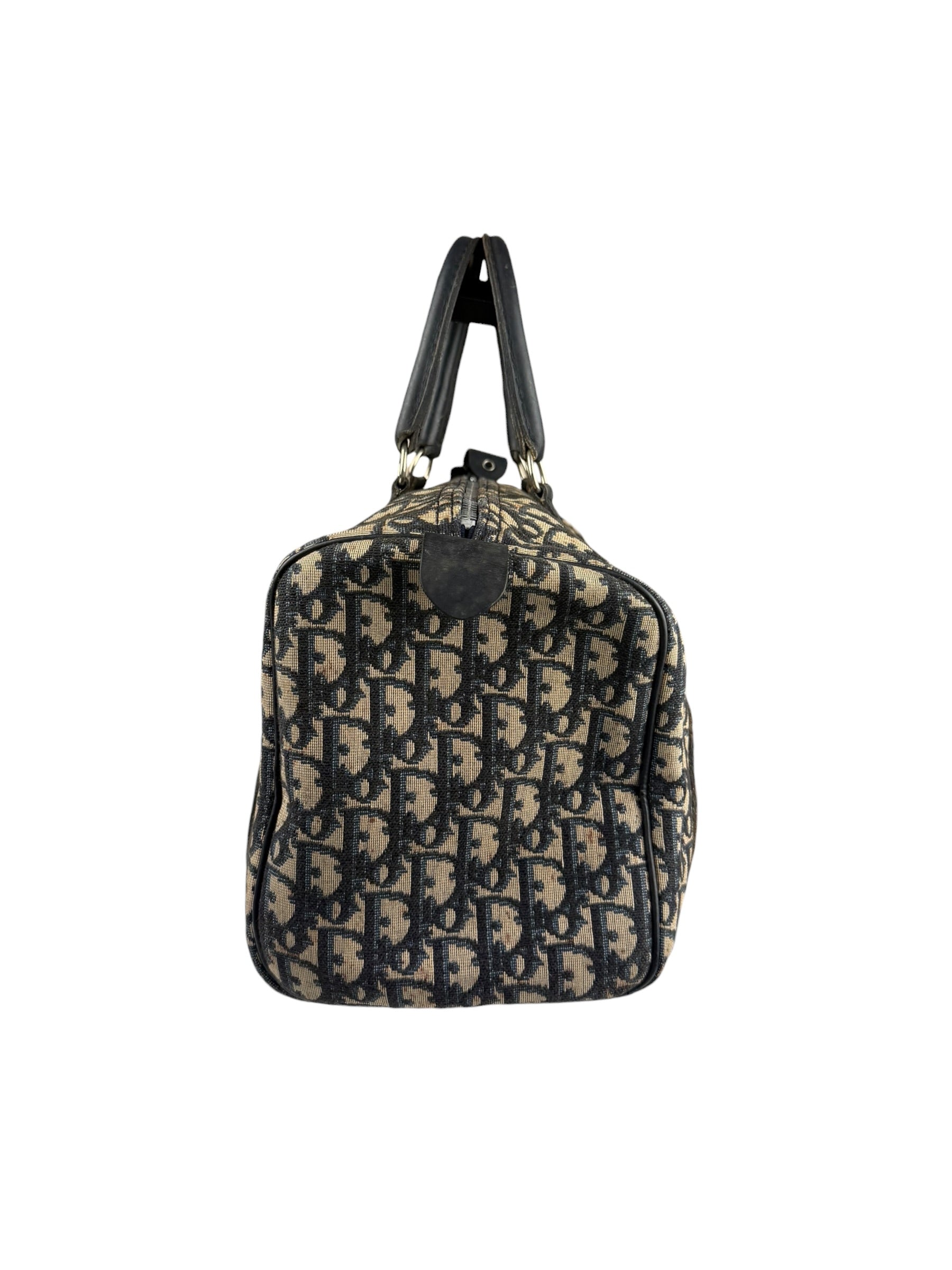 Christian Dior Vintage Canvas Monogram Trotter Oblique Boston Hand Bag