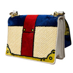Prada Multicolor Velvet/Leather Trim Trompe L'oeil Cahier Crossbody Bag