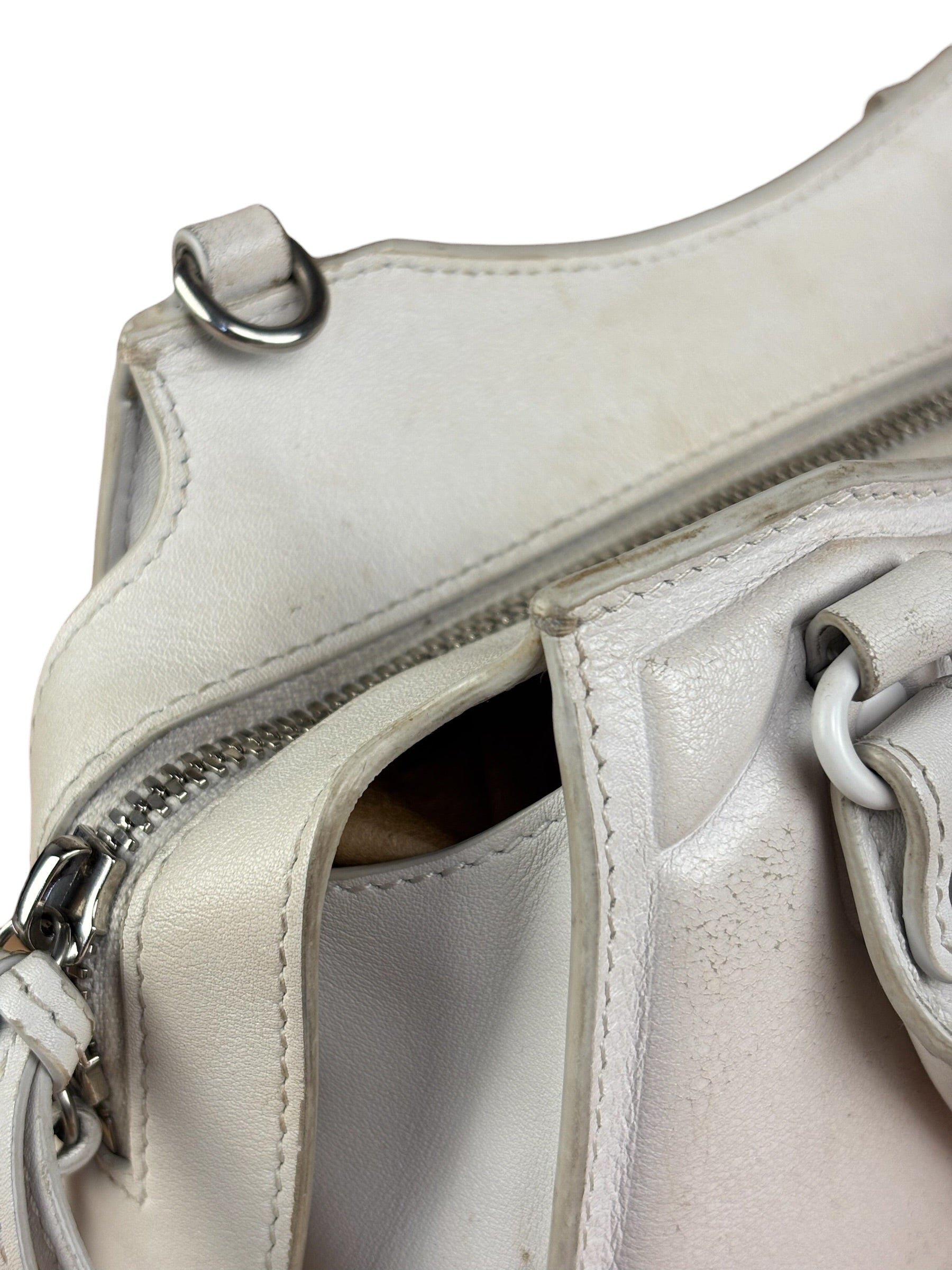 Balenciaga White Leather Neo Classic Le City Two-Way Bag