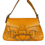 Gucci Horsebit Chain Leather Shoulder Bag Brown