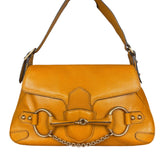 Gucci Horsebit Chain Leather Shoulder Bag Brown