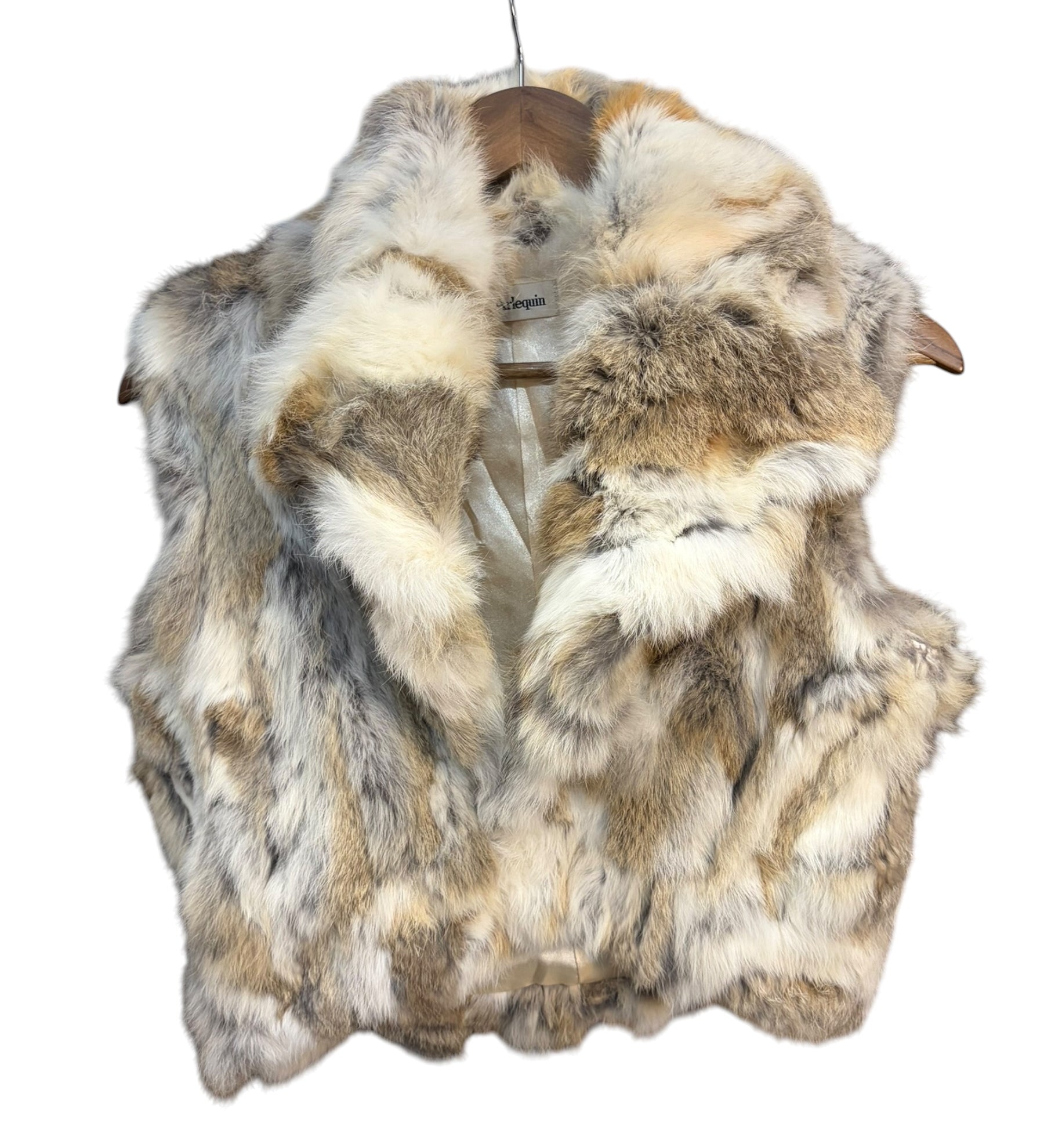 Vintage Les Arleqin Rabbit Fur Sleeveless Coat