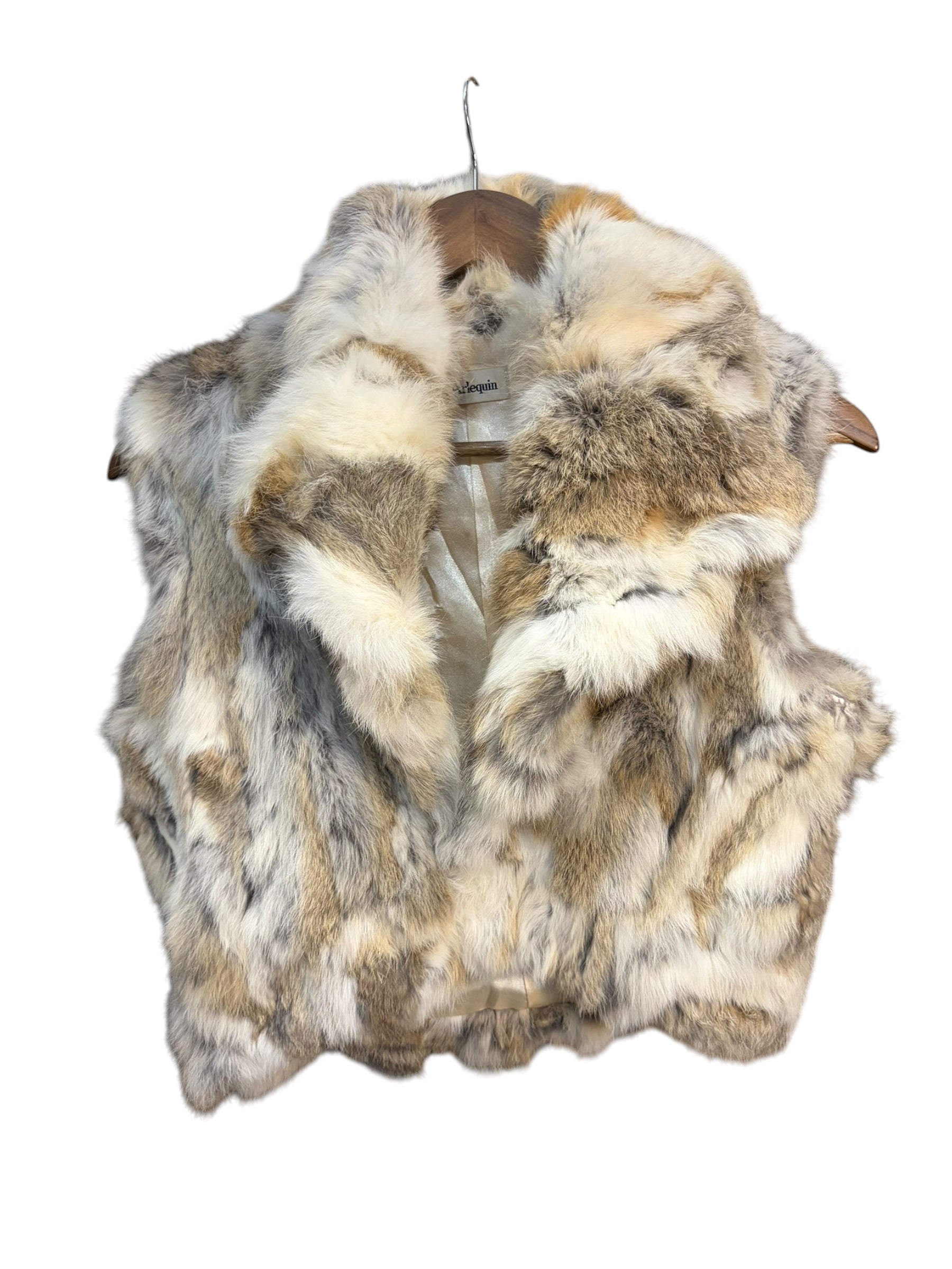 Vintage Les Arleqin Rabbit Fur Sleeveless Coat