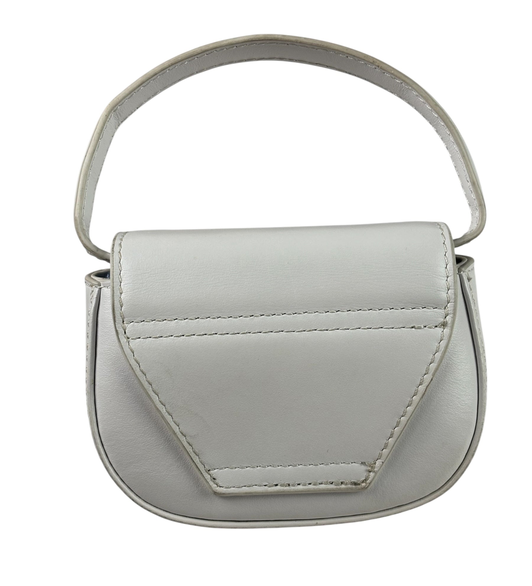Diesel White Leather 1DR XS Two-Way Mini Bag