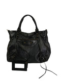 Blanciaga Black Lambskin Velo Moto Handbag