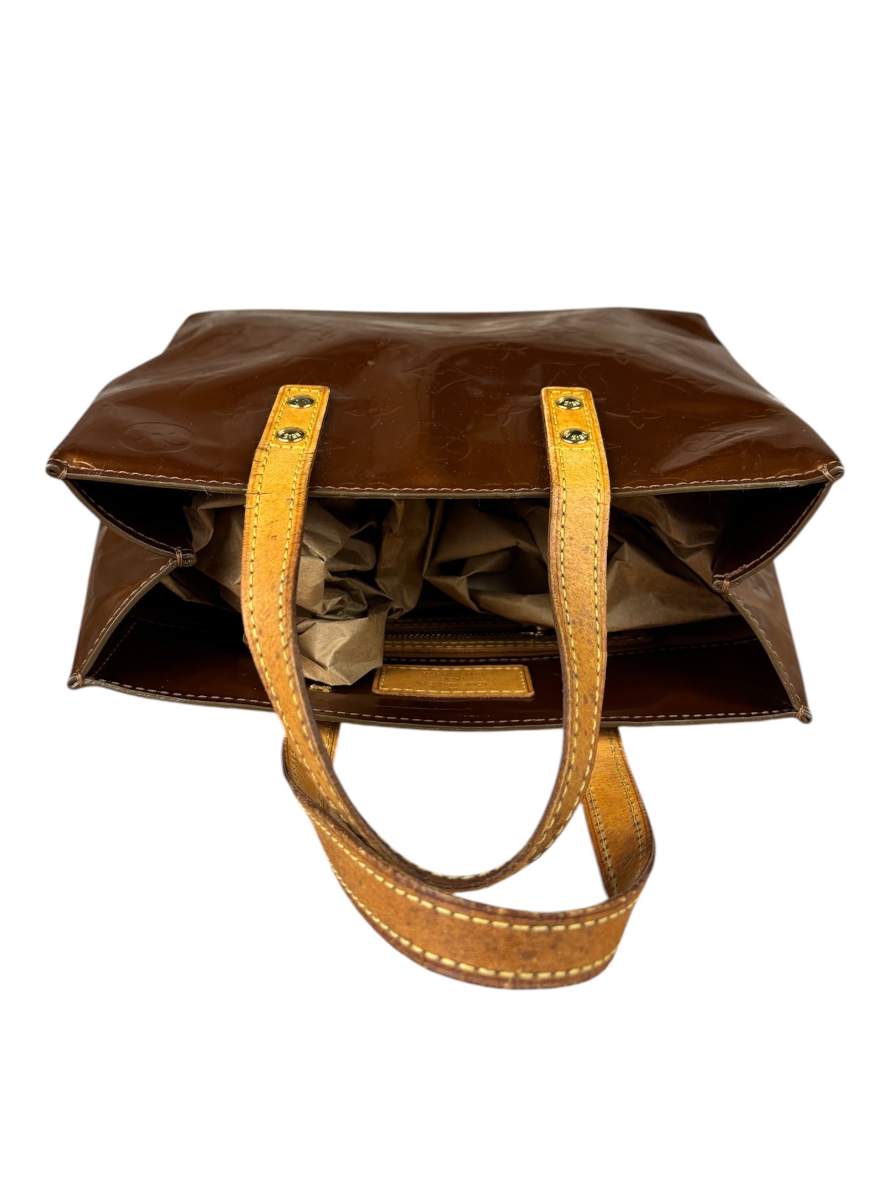 Louis Vuitton Bronze Monogram Vernis Reade Tote Bag PM