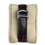 Cartier Must De Round Silver Roman Dial Blue/Brown Band