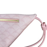 MCM Pink Triangle Logo Fold-Over Shoulder Bag