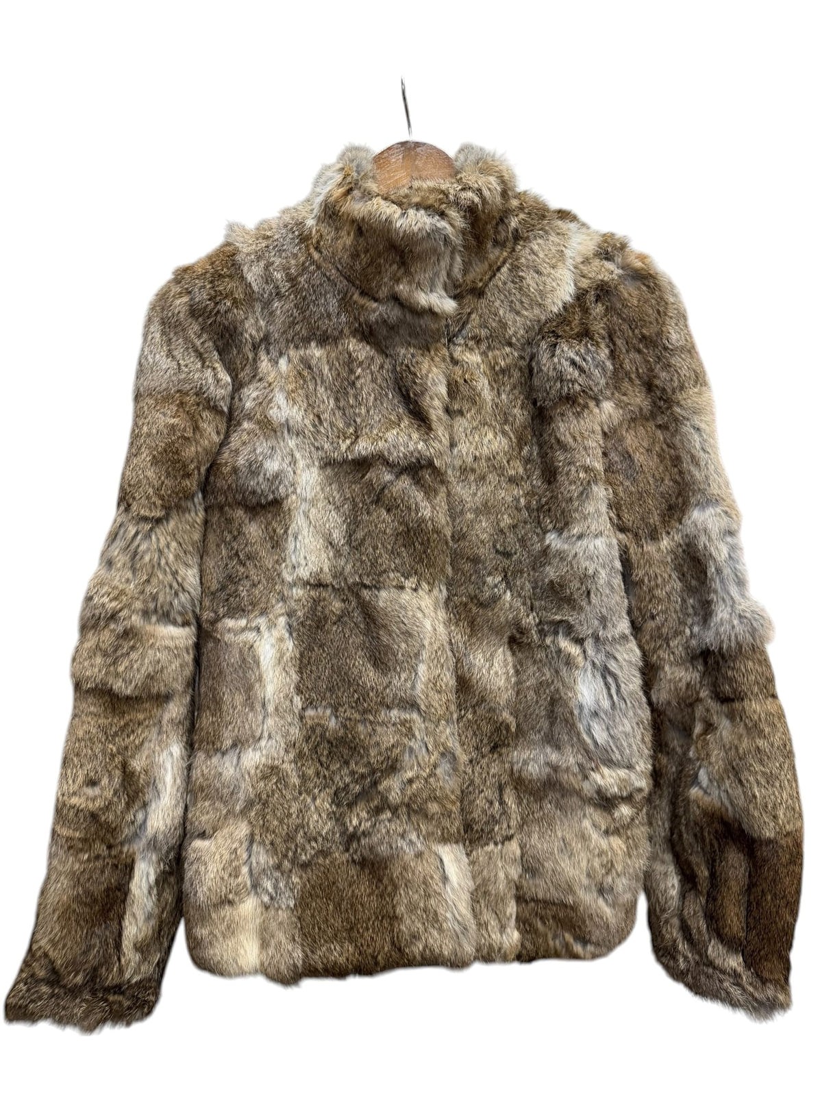 Vintage Free's Beige Brown Rabbit Fur Coat