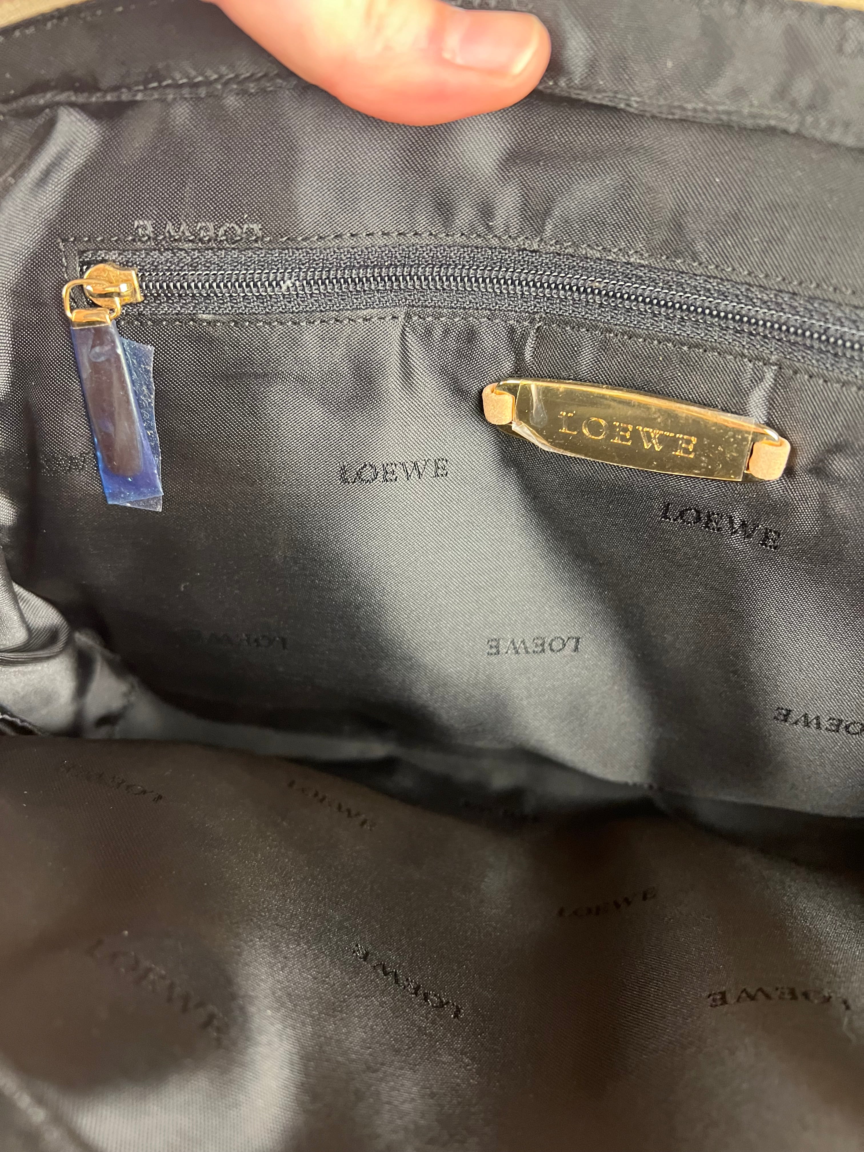 Loewe Vintage Floral Print Suede Handbag