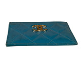 Chanel Blue Patent Quilted CC Cardholder 2016